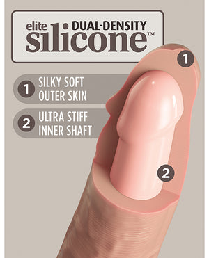 King Cock Elite 7 Inch Dual Density Vibrating Silicone Cock W/remote