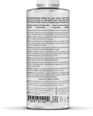 Wicked Sensual Care Simply Aqua Water Based Lubricant 2 oz - 4 oz