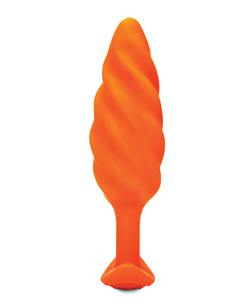 B-vibe Swirl Texture Vibrating Plug X Zoe Ligon - Orange