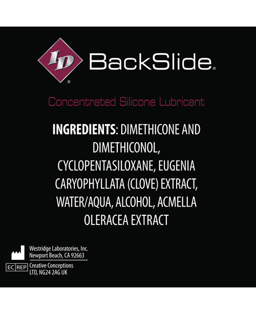 ID BackSlide – Silicone-Based Anal Lube with Muscle-Relaxing Botanicals 2 oz - 4 oz