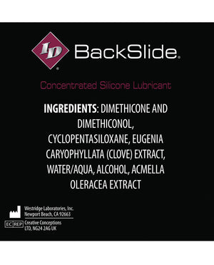 ID BackSlide – Silicone-Based Anal Lube with Muscle-Relaxing Botanicals 2 oz - 4 oz