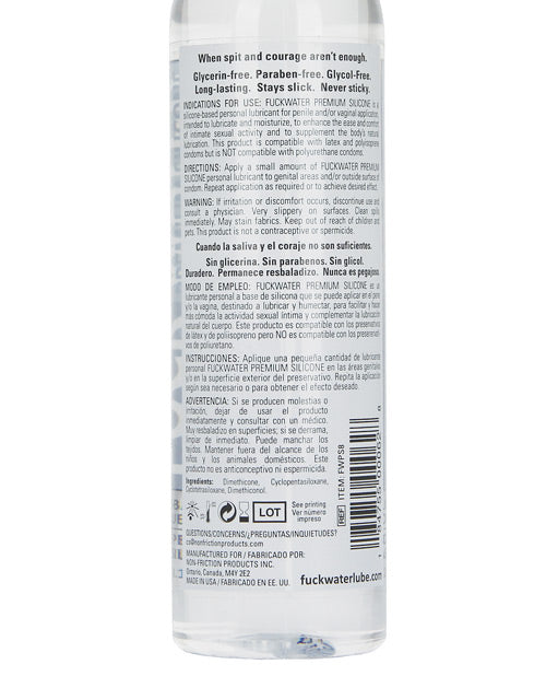 Fuck Water Long Lasting Silicone Lubricant 2 oz - 16 oz Bottles