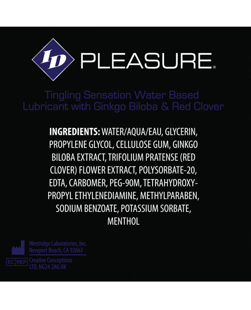 Id Pleasure - Water-based Tingling Lubricant 2 oz - 4 oz