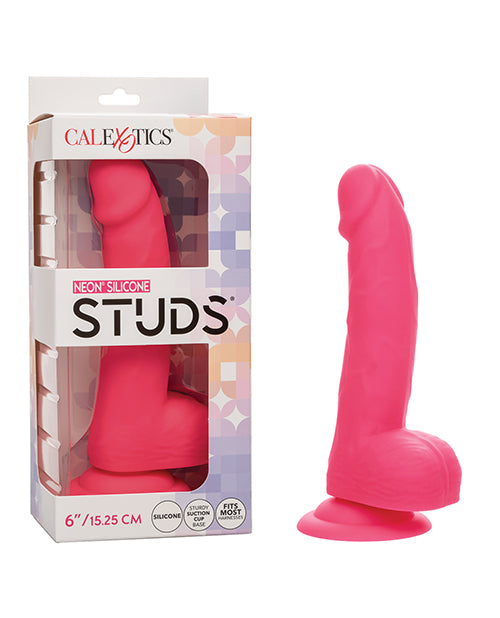 Silicone Studs Neon 8 Inch Dildo