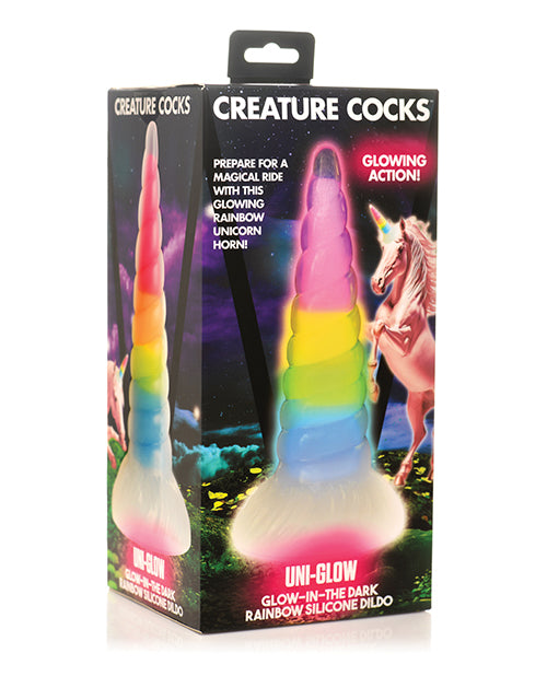 Creature Cocks Uni Glow in the Dark 8 Inch Silicone Dildo