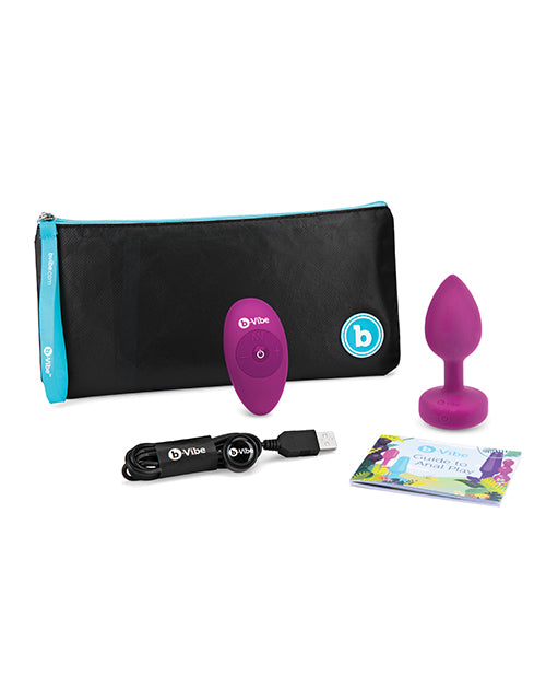 B-vibe Remote Control Vibrating Jeweled Butt Plugs