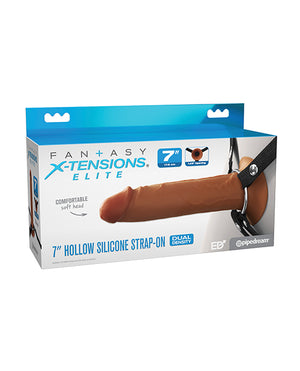 Fantasy X-Tensions Elite 7 Inch Silicone Hollow Strap-on - Brown