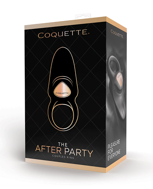 Coquette The After Party Couples Vibrating Cock Ring - Black/Rose Gold