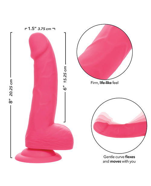 Silicone Studs Neon 8 Inch Dildo