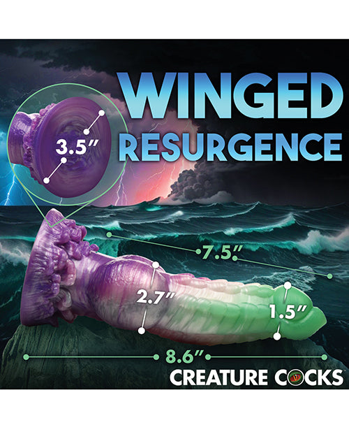 Creature Cocks Aqua Phoenix 8.5 Inch Silicone Dildo