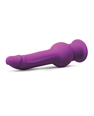 Impressions By Blush® | New York Gyro-Quake™ 9.75 Inch Vibrating & Thumping G Spot Dildo – Platinum Cured Silicone - Purple