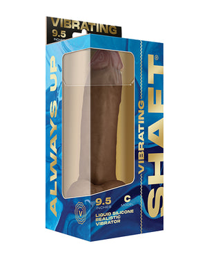 Shaft Flexskin Liquid Silicone 9.5 Inch Vibrating Curved Dong w/Balls