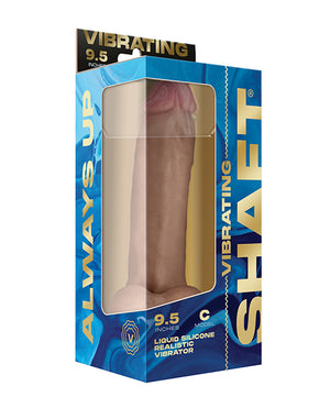 Shaft Flexskin Liquid Silicone 9.5 Inch Vibrating Curved Dong w/Balls