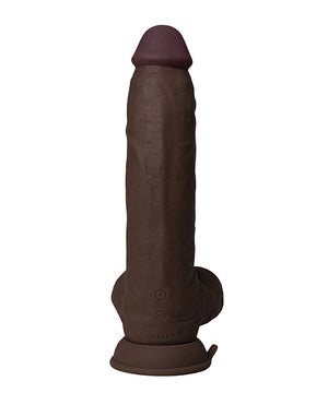 Shaft Flexskin Liquid Silicone 9.5 Inch Vibrating Curved Dong w/Balls