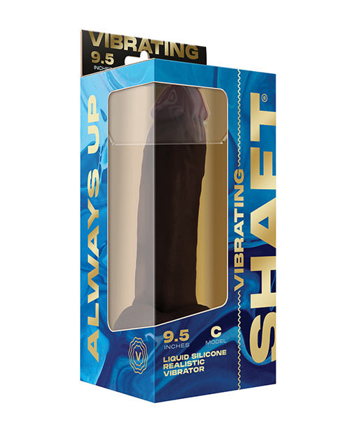 Shaft Flexskin Liquid Silicone 9.5 Inch Vibrating BBC Curved Dong w/Balls