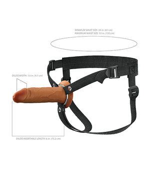 Fantasy X-tensions Elite 6 Inch Silicone Hollow Strap-on w/Harness - Brown