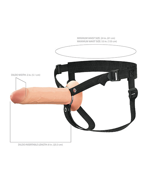 Fantasy X-Tensions Elite 8 Inch Silicone Hollow Strap-on w/Harness