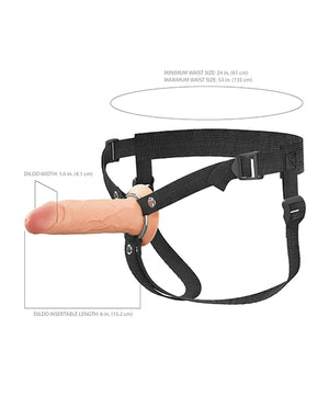 Fantasy X-tensions Elite 6 Inch Silicone Hollow Strap-on w/Harness - Light