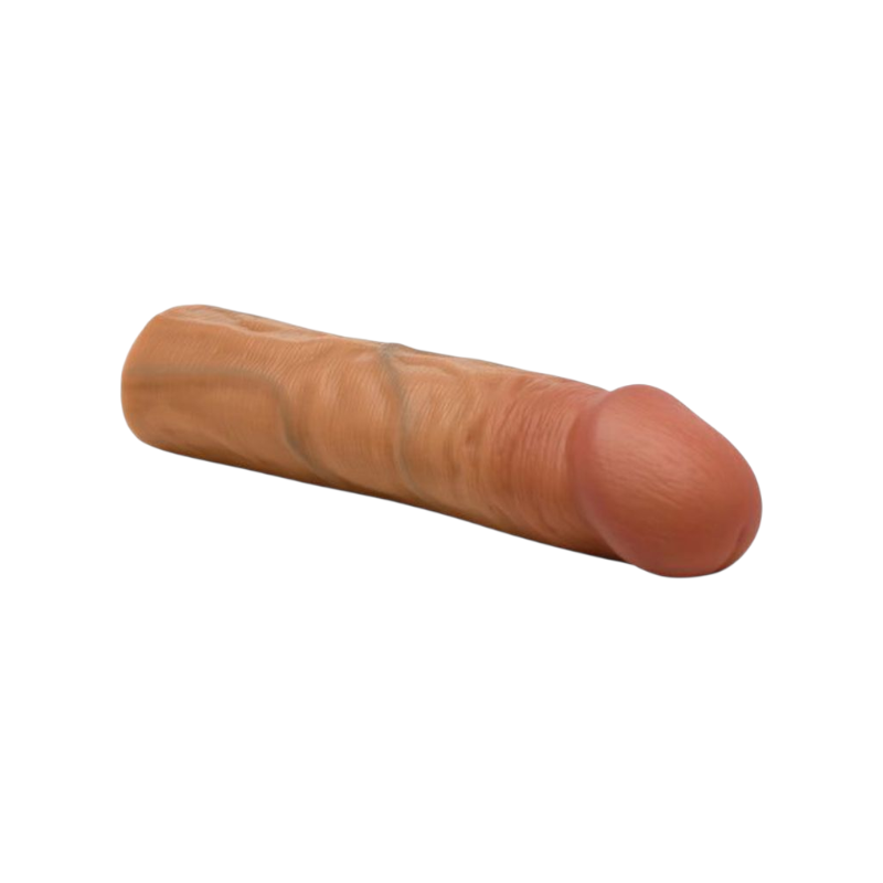 Curve Toys Jock Enhancers 8 Inch Realistic Silicone Penis Extension Sleeve - Tan