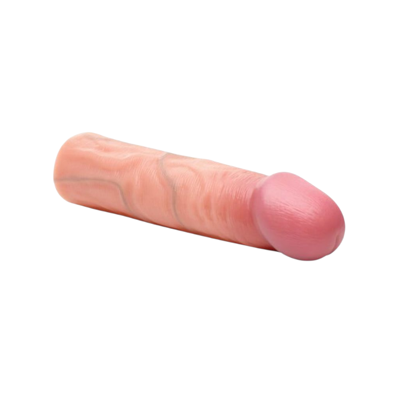 Curve Toys Jock Enhancers 8 inch Trimmable Silicone Penis Extension Sleeve - Nude