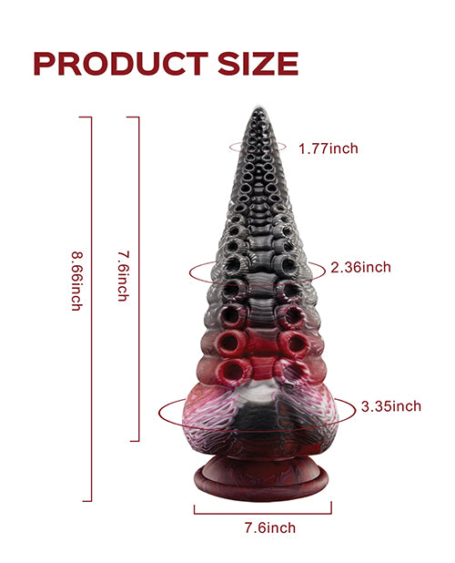 Lava Tentacle Shape 8.5 x 10.5 Inch Suction Cup Dildo - Multi Color