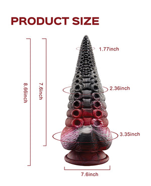 Lava Tentacle Shape 8.5 x 10.5 Inch Suction Cup Dildo - Multi Color