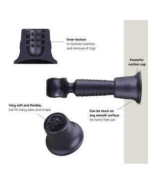 Manwan Holden Suction Cup Wand Holder - Black Plum