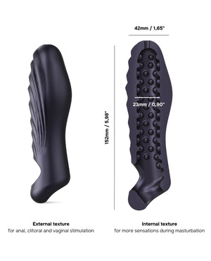 Manwan Ryzer 6 Inch Penis Sleeve - Black Plum
