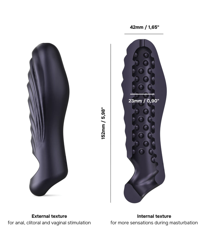 Manwan Ryzer 6 Inch Penis Sleeve - Black Plum