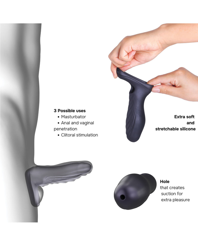 Manwan Ryzer 6 Inch Penis Sleeve - Black Plum