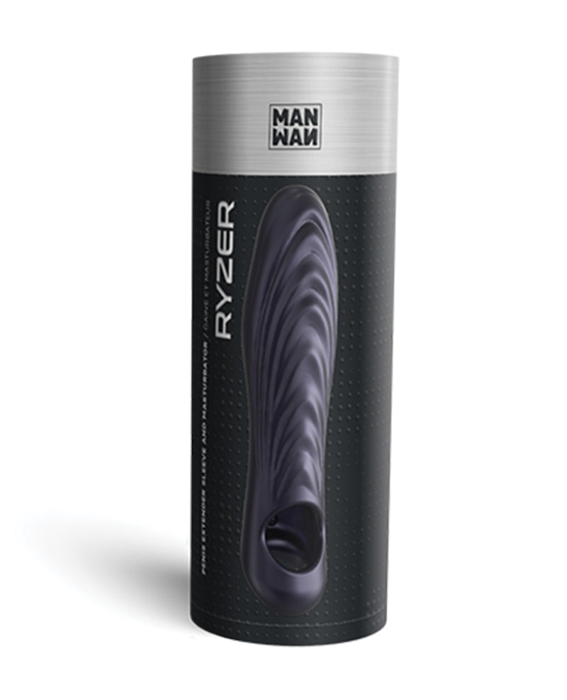 Manwan Ryzer 6 Inch Penis Sleeve - Black Plum