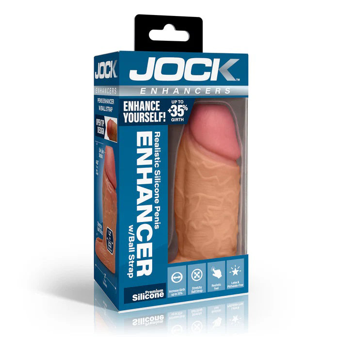 Jock Silicone Girth Enhancement Penis Sleeve - Tan