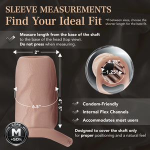 Pleasure Sleeves Core M – Girthy (50%) Open-Ended Penis Sleeve