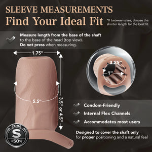 Pleasure Sleeves Core S – Girthy (50%) Open-Ended Penis Sleeve