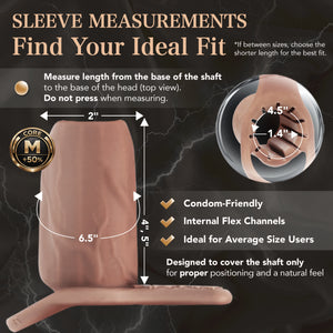 Pleasure Sleeves Core M – Girthy (50%) Open-Ended Penis Sleeve with ⚡️Cum Here⚡️ Grind Pad
