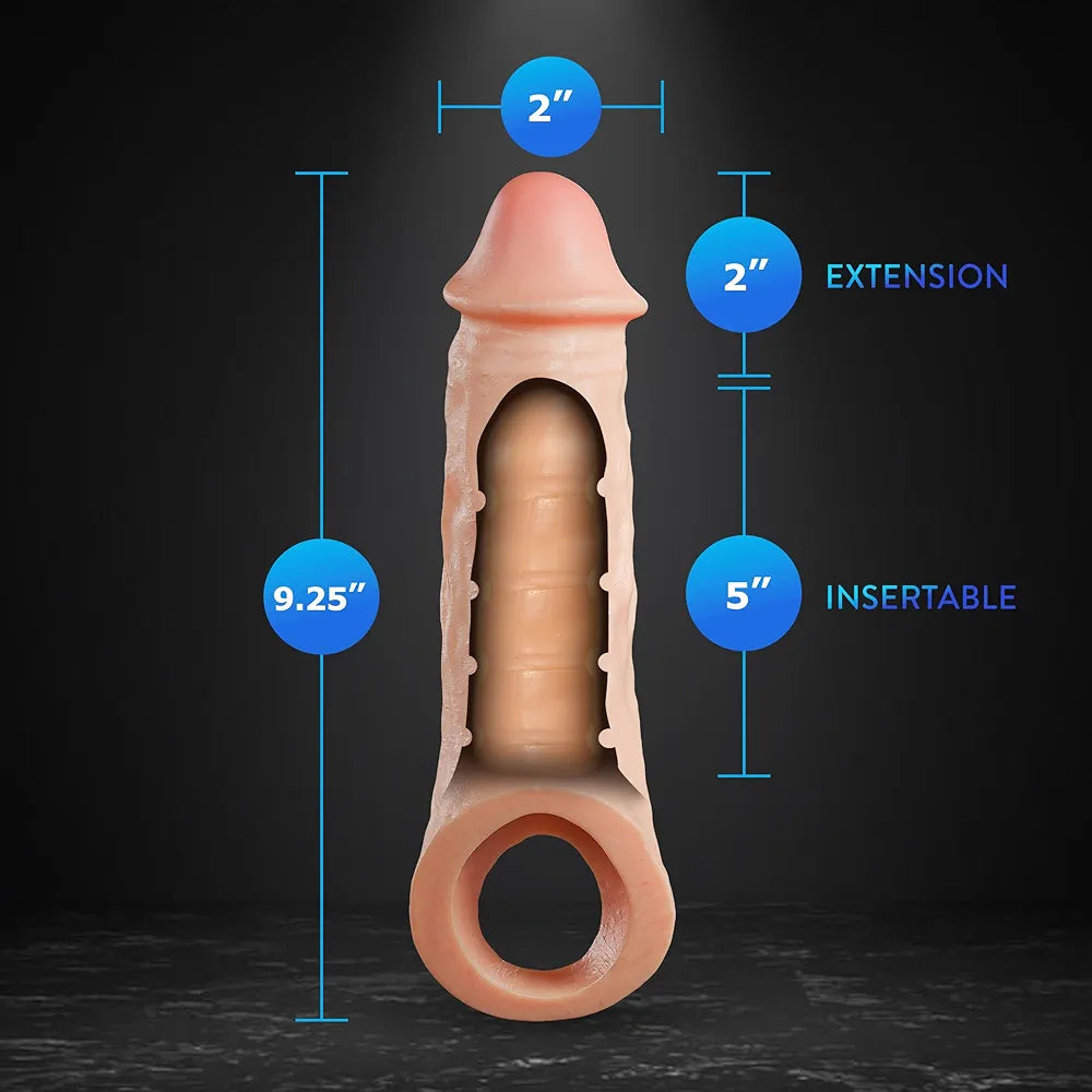Performance Plus Intrepid - 9 Inch Realistic Penis Extender Sleeve - Sensa Feel® Dual Density Technology with Purio® Liquid Silicone