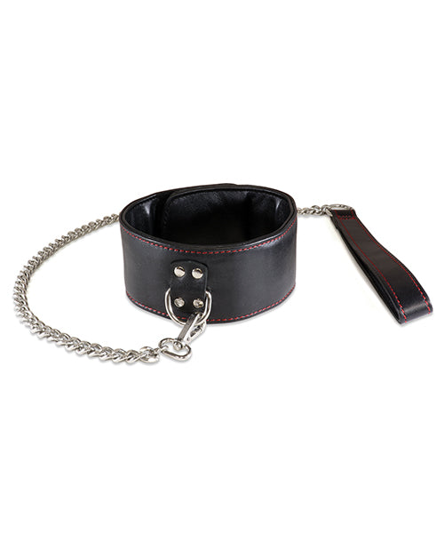 Sultra Lambskin 2 1/2" Collar W/24" Chain - Black