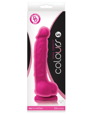 Colours Dual Density 7 Inch Silicone Dong W/balls & Suction Cup