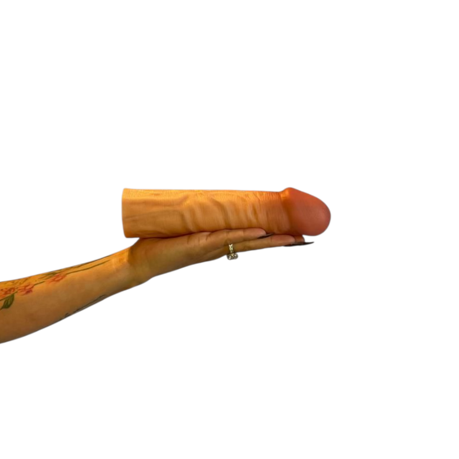 Curve Toys Jock Enhancers 8 inch Trimmable Silicone Penis Extension Sleeve - Nude