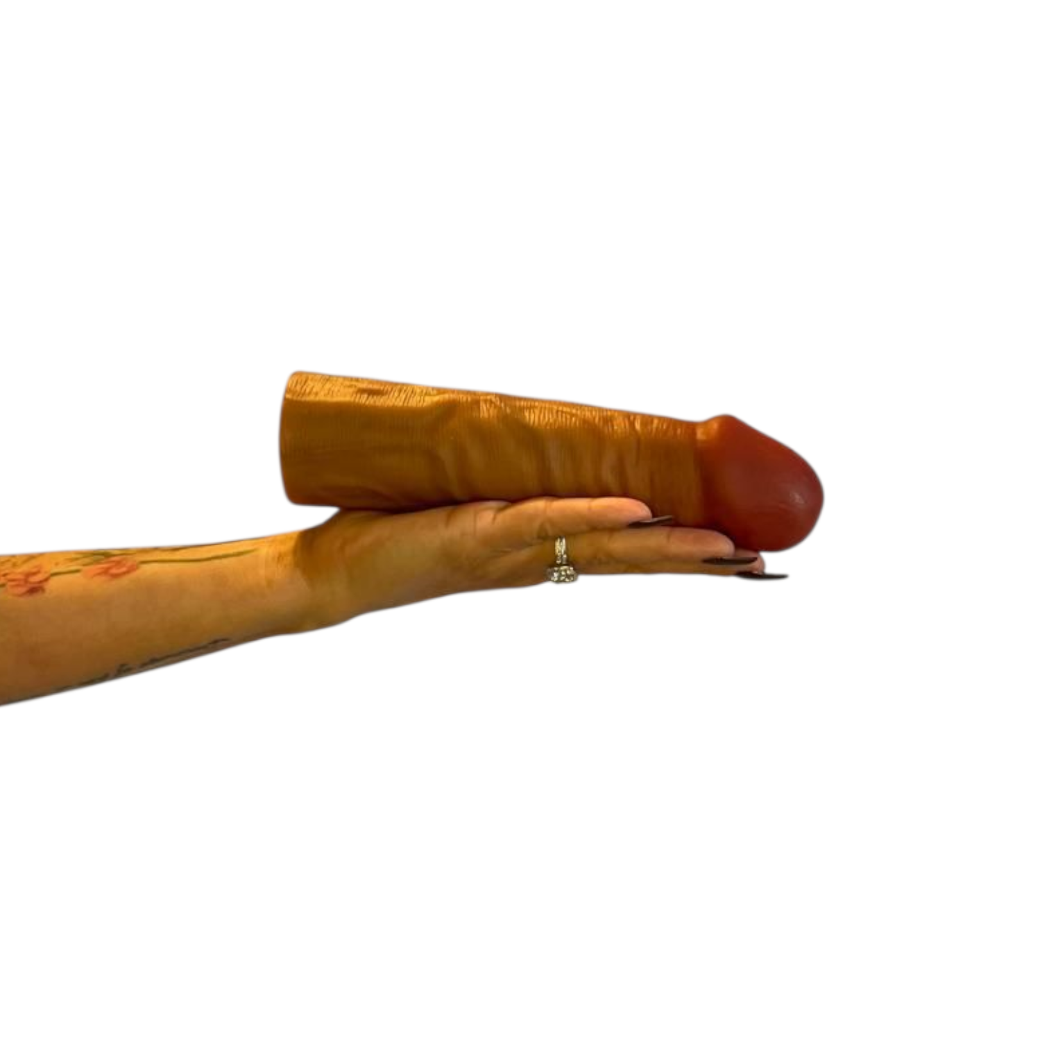 Curve Toys Jock Enhancers 8 Inch Realistic Silicone Penis Extension Sleeve - Tan