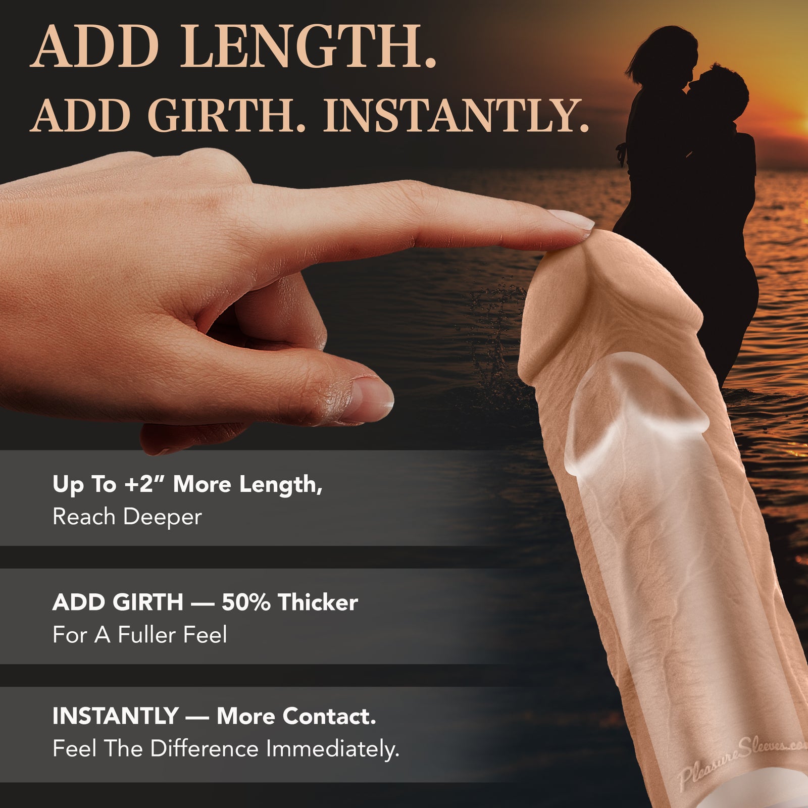 Pleasure Sleeves Core M - Penis Sleeve - 6.5" x 2" Realistic Extender
