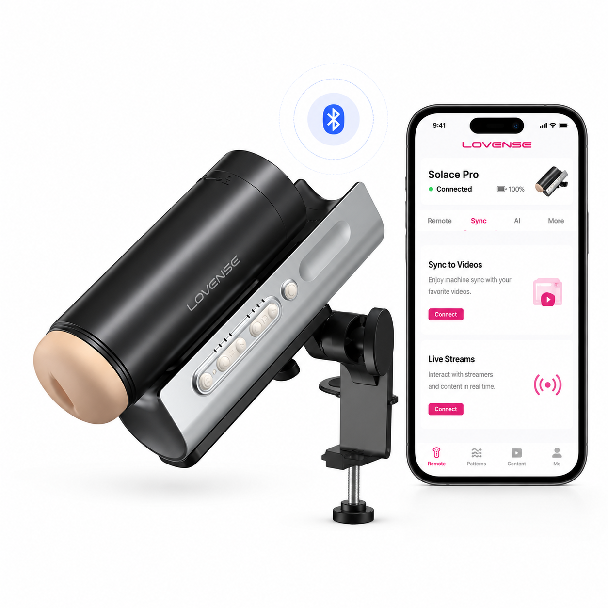 Lovense Solace Pro Thrusting Masturbator VR Compatible - Black