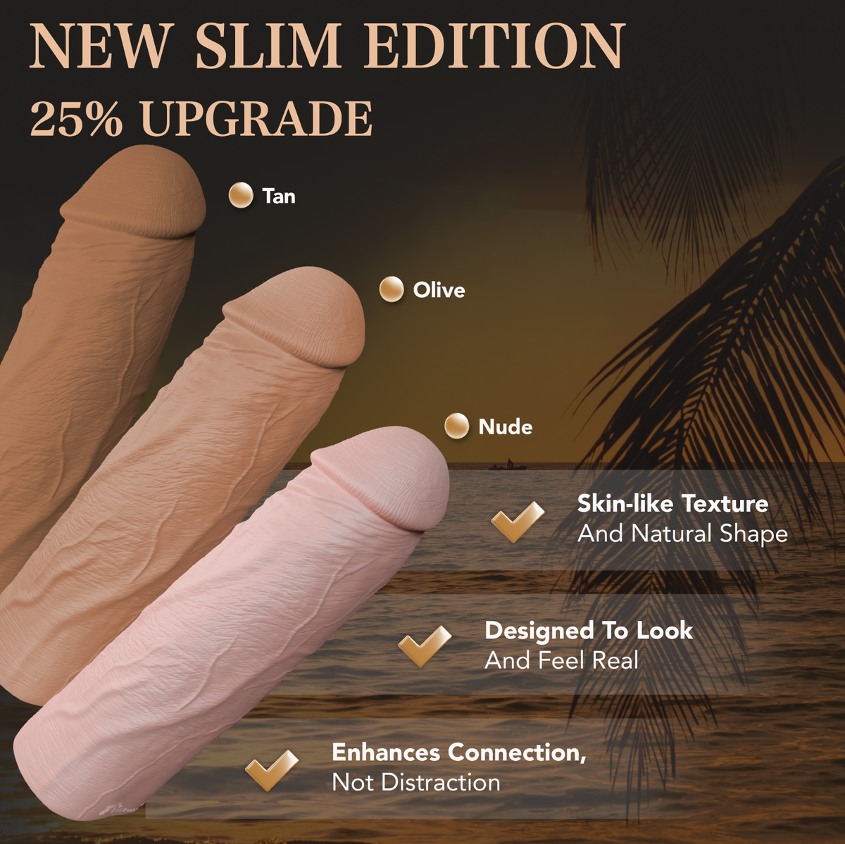 Pleasure Sleeves Core M "Slim" - 6.5" x 1.75"  Realistic Extender Penis Sleeve