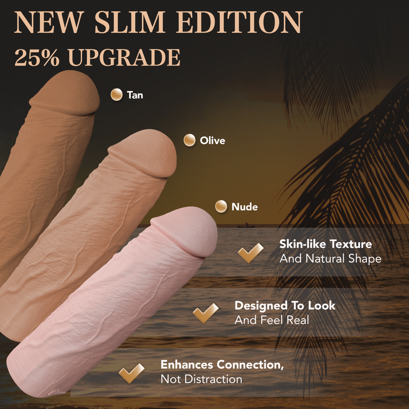 Pleasure Sleeves Core M "Slim" - 6.5" x 1.75"  Realistic Extender Penis Sleeve