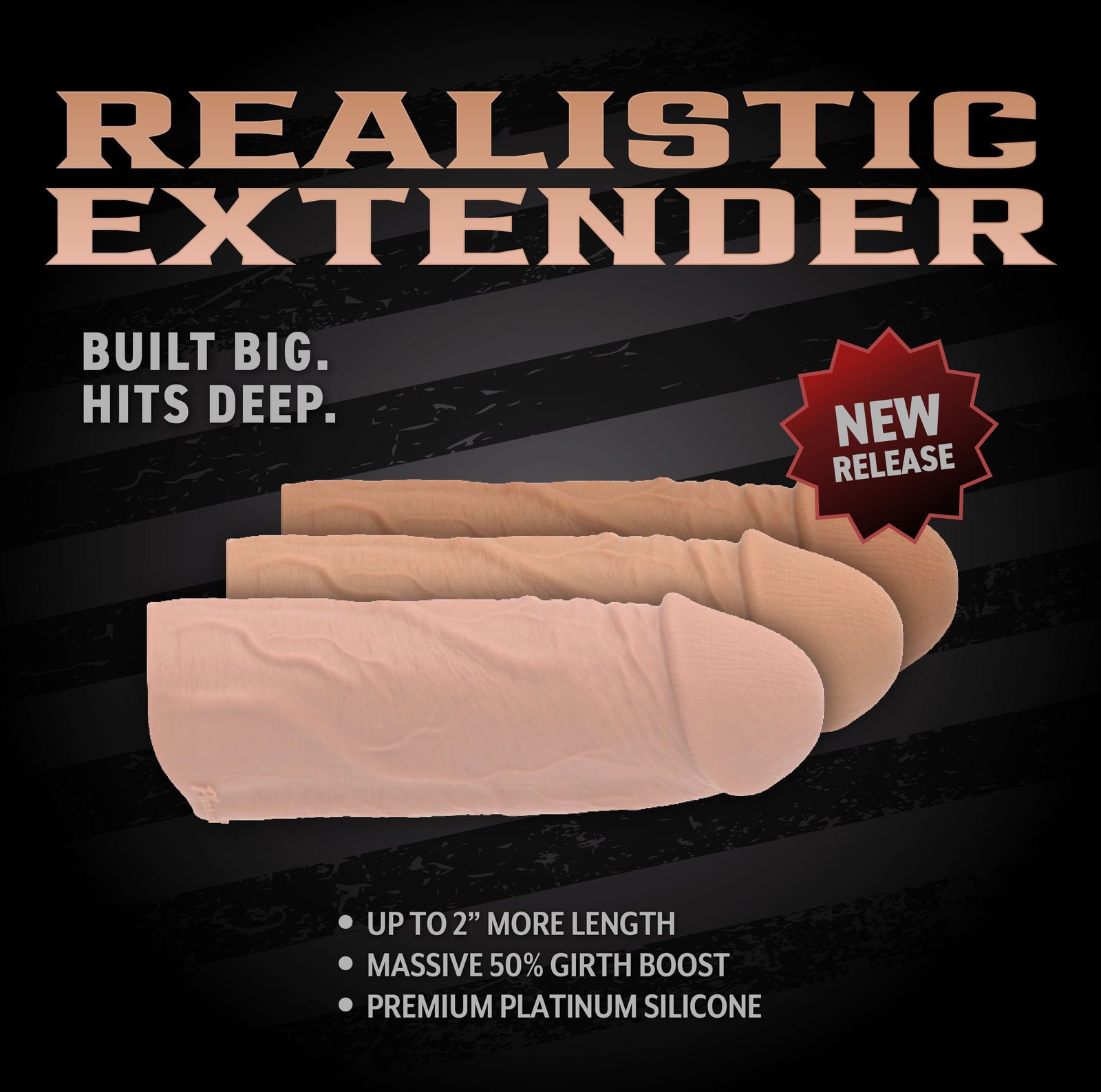 Pleasure Sleeves Core M - Penis Sleeve - 6.5" x 2" Realistic Extender