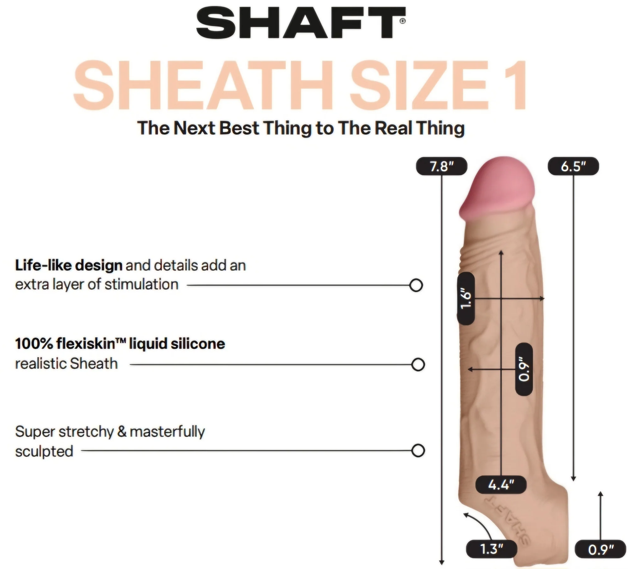 Shaft Flexskin Liquid Silicone 8 Inch Vibrating Penis Sleeve - The Happy Wife Shaft Flexskin Liquid Silicone 8 Inch Vibrating Penis Sleeve - The Happy Wife