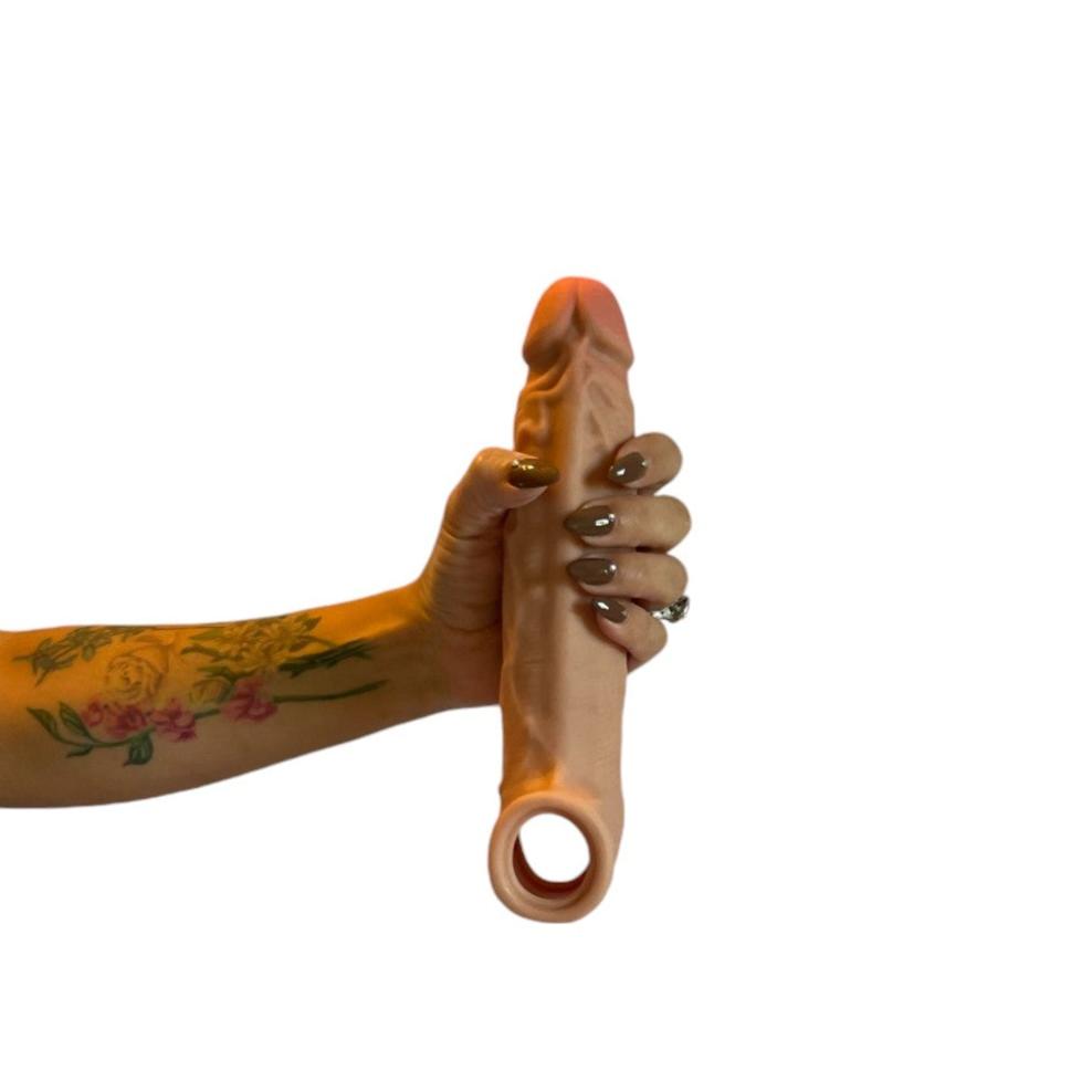 Shaft Model F Flexskin Liquid Silicone 9 Inch Penis Sleeve Nude