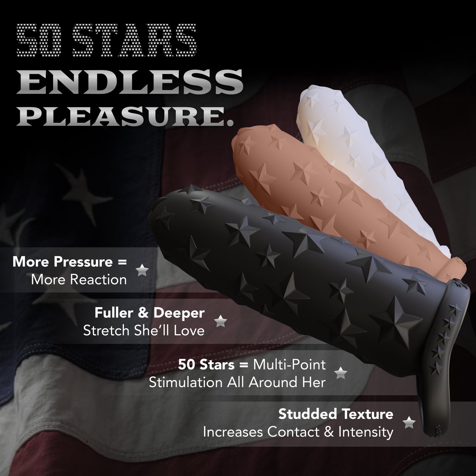 Star Studded Extender™ Core M - 6.5 Inch Closed Ended Penis Sleeve - Platinum Silicone