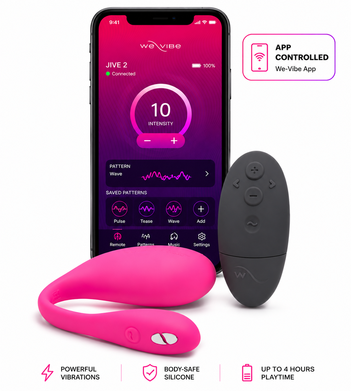 We-Vibe Jive 2 Electric Pink App Controlled Wearable G-Spot Vibrator