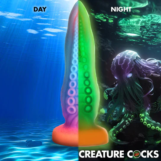 Creature Cocks Tenta-Cock 9.5 x 8.5 Inch Silicone Dildo - Glow in the Dark